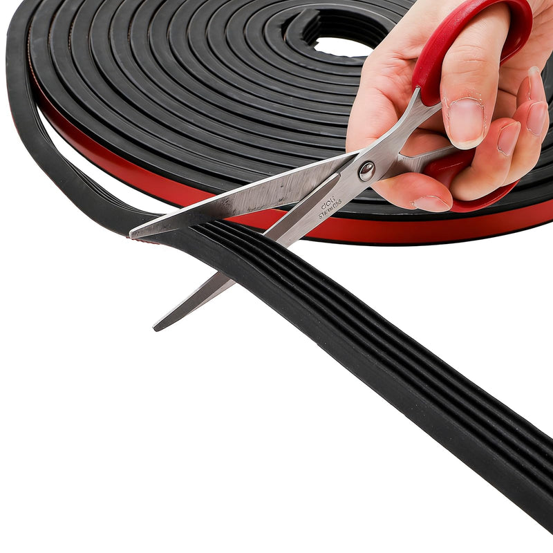 Covzoe 33FT Weather Stripping Seal Strip, Self-Adhesive EPDM Form Rubber Weatherproof Tape for Doors and Windows, Door Gap Filler Noise Insulation for Garage, RV, Truck, Auto, W:0.63", Th:0.37"