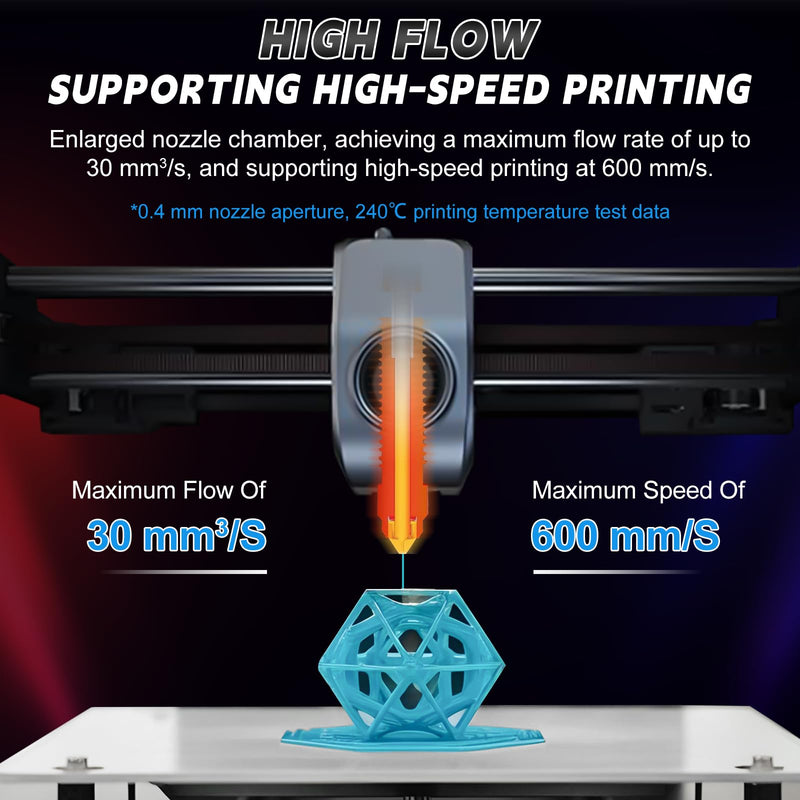 K1C Upgrade Ceramic Heating Block Hotend Kit, 0.2/0.4mm Quick Swap Nozzle Kit, with Silicone Cover, Cleaning Needles and Tools, 3D Printer Hotend 600mm/s High-Speed, Compatible with K1/K1 MAX/K1C K1C/3 V3/ 3V3 Plus Upgrade Nozzle Kits