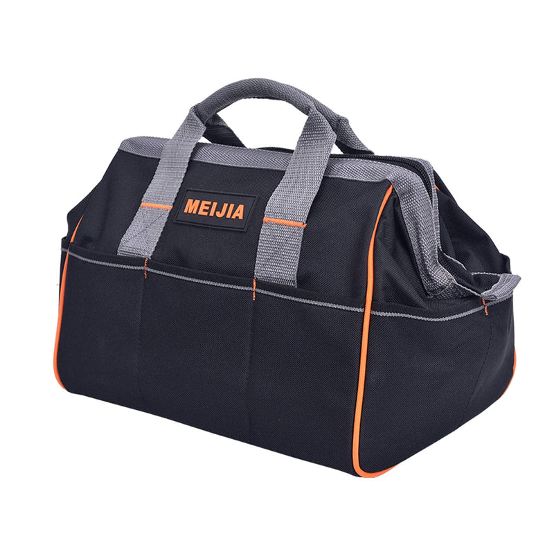 MEIJIA Tool Bags Waterproof Multi-Compartment Pocket Tradesman's Wide Mouth Storage Tool Bag,Fit for Home,Workshop,Job Site (13")