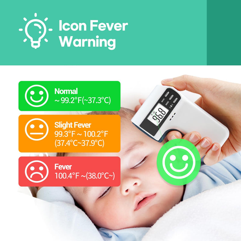 [Australia - AusPower] - Medical Grade Infrared Non-Contact Forehead Thermometer, Digital Infrared Thermometer for Adults and Kids, Touchless Baby Thermometer, LCD Display and Memory Function (Gold) FS-300 (Gold) 