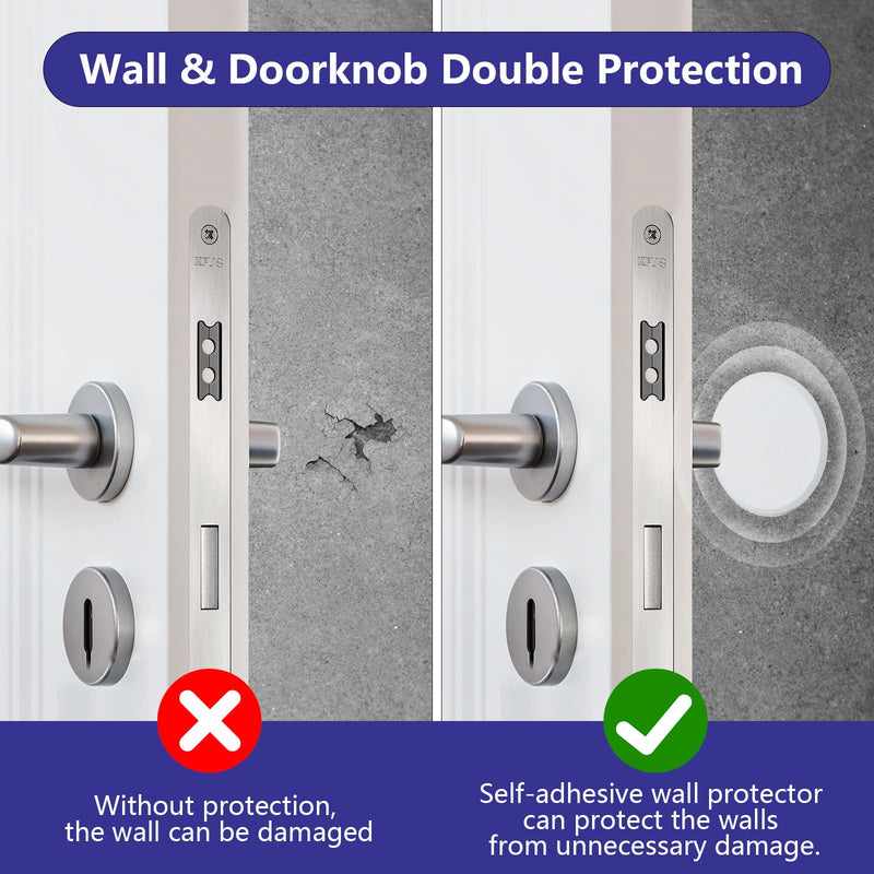 [Australia - AusPower] - 3 1/4 in Wall Protector Round, 10 Pack Doorknob Wall Shield Guard Door Stop, Rigid Vinyl Hard Wall Protection Pads White with Self Adhesive Sticker, HOME MASTER HARDWARE 3 1/4 in - 10 Pack 