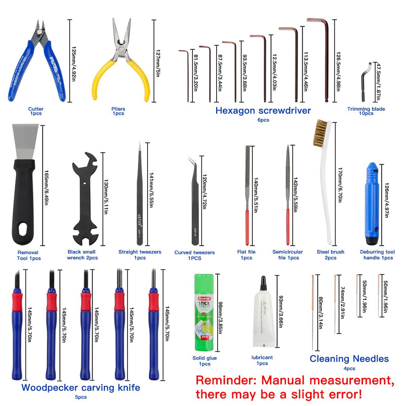 BCZAMD 39Pcs 3D Printer Tools Kit includes Resin Removal Cleaning Deburring Tool Sanding and Hotend Disassembly Multi-Purpose Tool, 3D Printer Accessories Kit for Trimming and Finishing