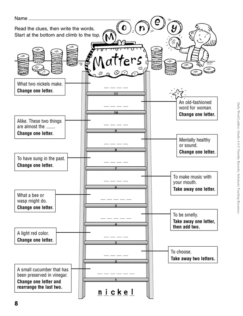 [Australia - AusPower] - Daily Word Ladders: Grades 4-6: 100 Reproducible Word Study Lessons That Help Kids Boost Reading, Vocabulary, Spelling & Phonics Skills--Independently! 