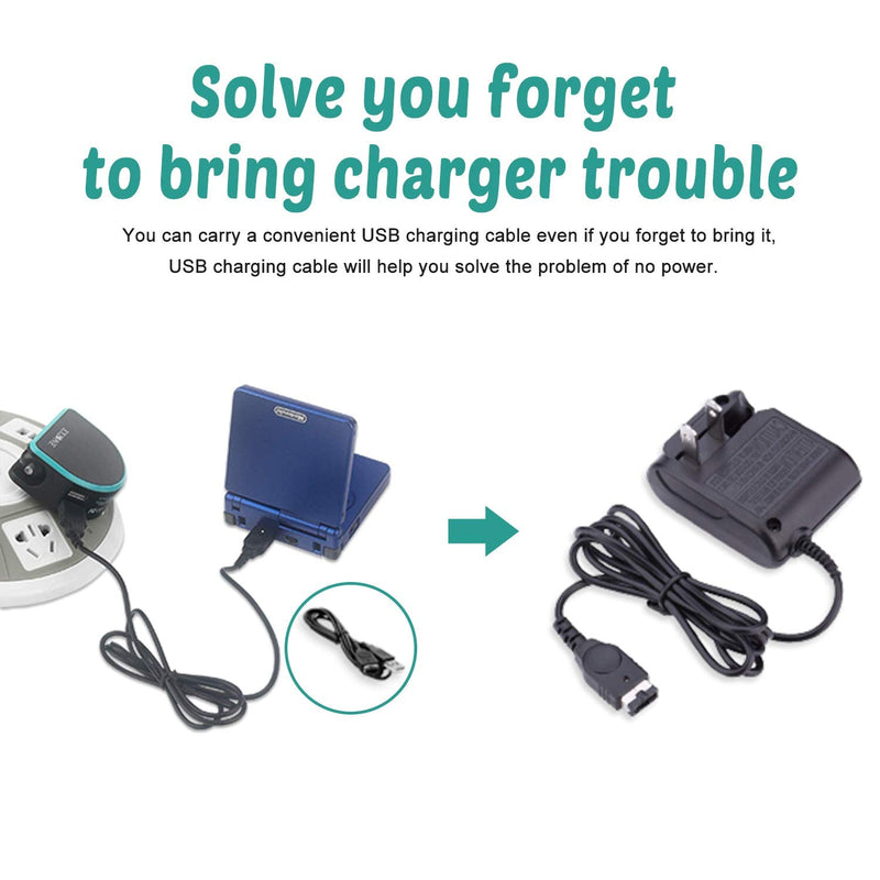 [Australia - AusPower] - Charger Kits for Gameboy Advance SP, AC Adapter Supply Charger and USB Charging Cable for Gameboy Advance SP (GBA SP) and Nintendo DS 