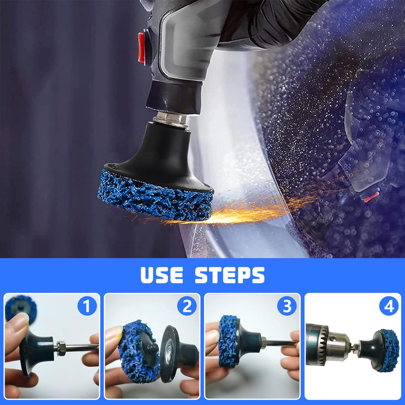 [Australia - AusPower] - YOUNGSAY Pack of 24 CSD Disc, CSD Disc Drill Made of Nylon, 2 Inch Coarse Cleaning Disc Drill with 1 Support Palette, Suitable for Rust Removal or Polishing (3 Colours) 