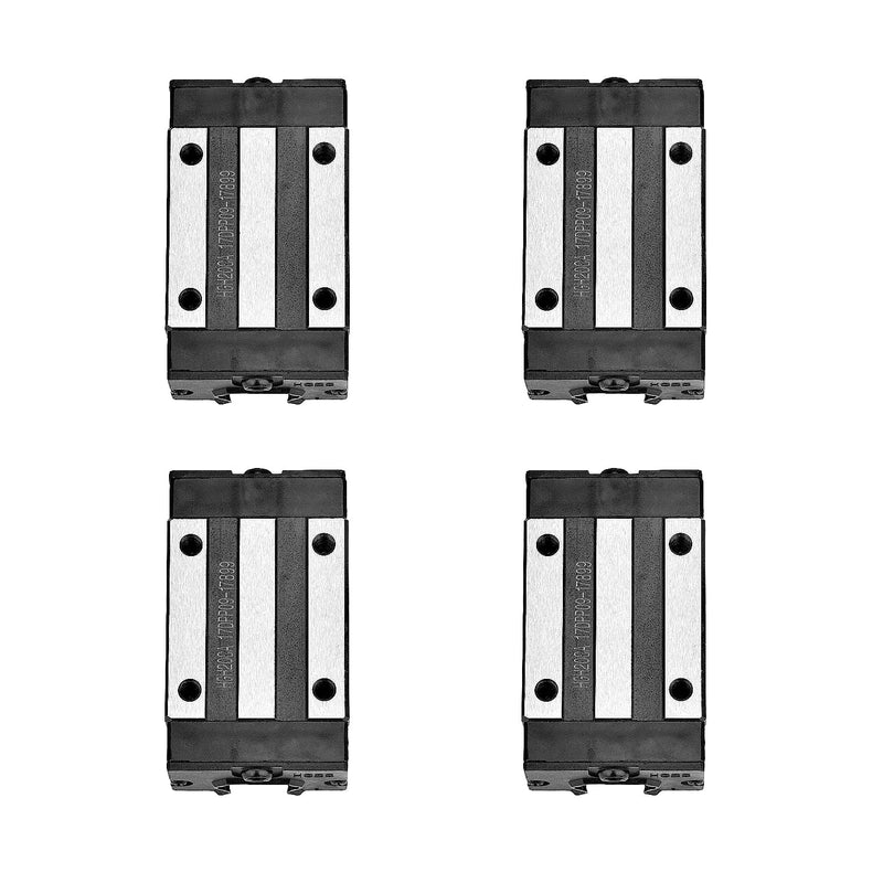 [Australia - AusPower] - [2 Pack] HGR20/HGH20 200mm/ 7-7/8'' Linear Sliding Rail Guide with 4 HGH20CA Linear Bearing Sliding Carriage Block for 3D Printer, CNC Machine and Routers (200mm, HGR20/HGH20) 