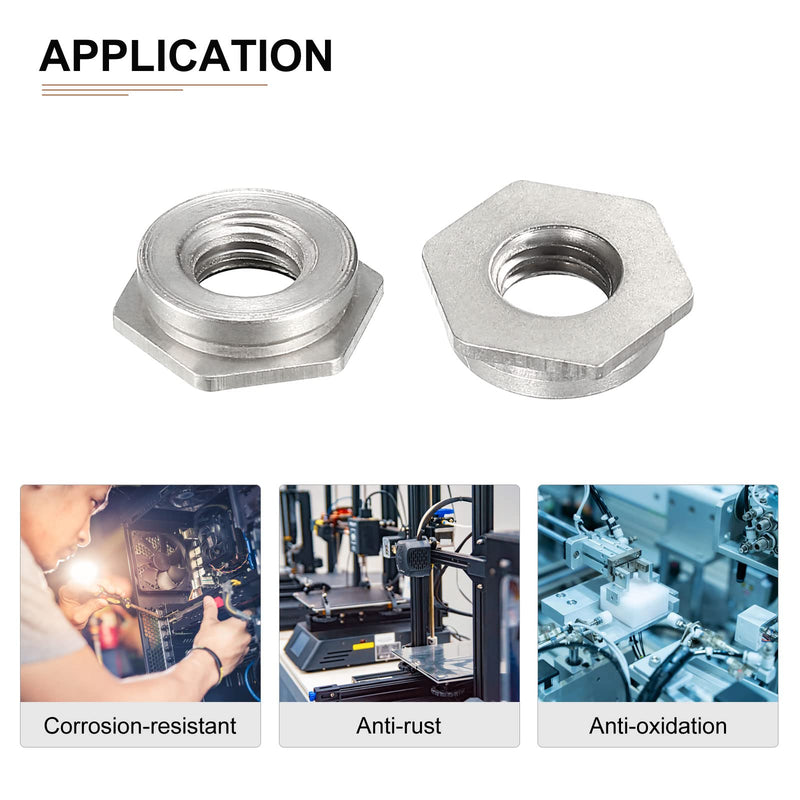 [Australia - AusPower] - M4 x 0.7mm(DxP) Self-Clinching Standoff Nuts - 25Pack - Good for Construction Industry - Carbon Steel Passivation Pressure Riveting Nut - Silver 