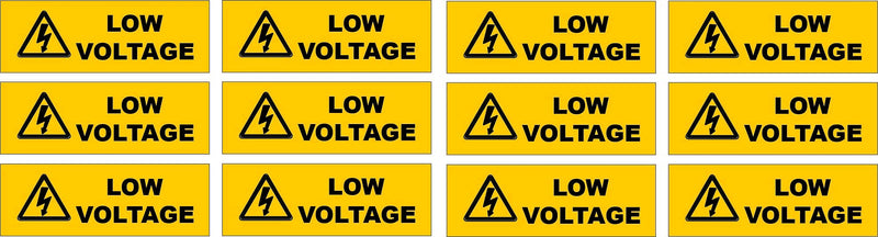 Low Voltage Electric Electricity Stickers Decals (12 Pack) Small .5x1.5