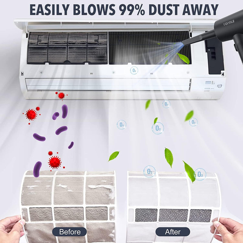 [Australia - AusPower] - Compressed air Duster - 120000RPM 3 Speeds Electric Air Duster, 7600mAh Battery Cordless Dust Blower for Keyboard Cleaner,Rechargeable Air Blower AIC Can for Office Computers 