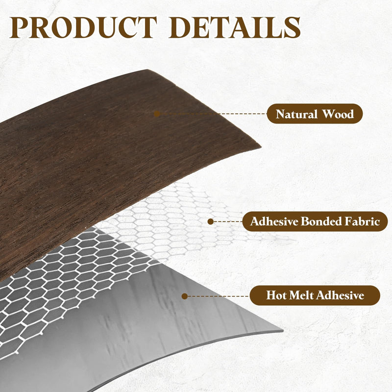 uxcell 1 Inch x 13ft Wood Veneer Edge Banding, Pre-Glued Flexible Eucalyptus Edging Strips, Iron on with Hot Melt Adhesive Wood Tape for Cabinet Repair and Furniture Restoration