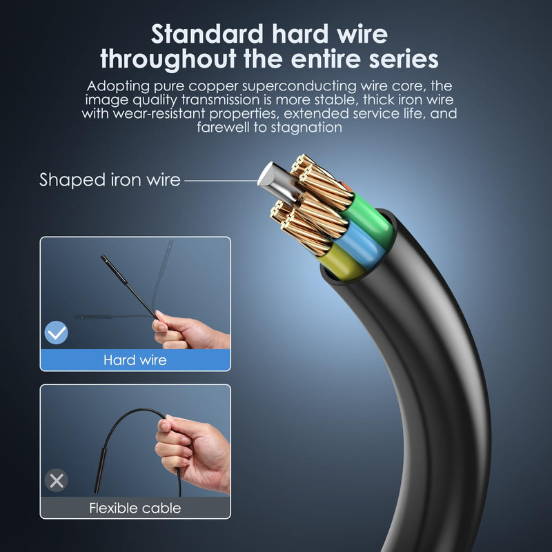 [Dual-Lens] Endoscope Camera with Light,1920 HD WiFi Borescope with Dual Lens,Endoscope 9.8FT Semi-Rigid Snake Cable Pipe Camera,Wireless Waterproof Video Inspection Camera for iPhone, Android, iOS