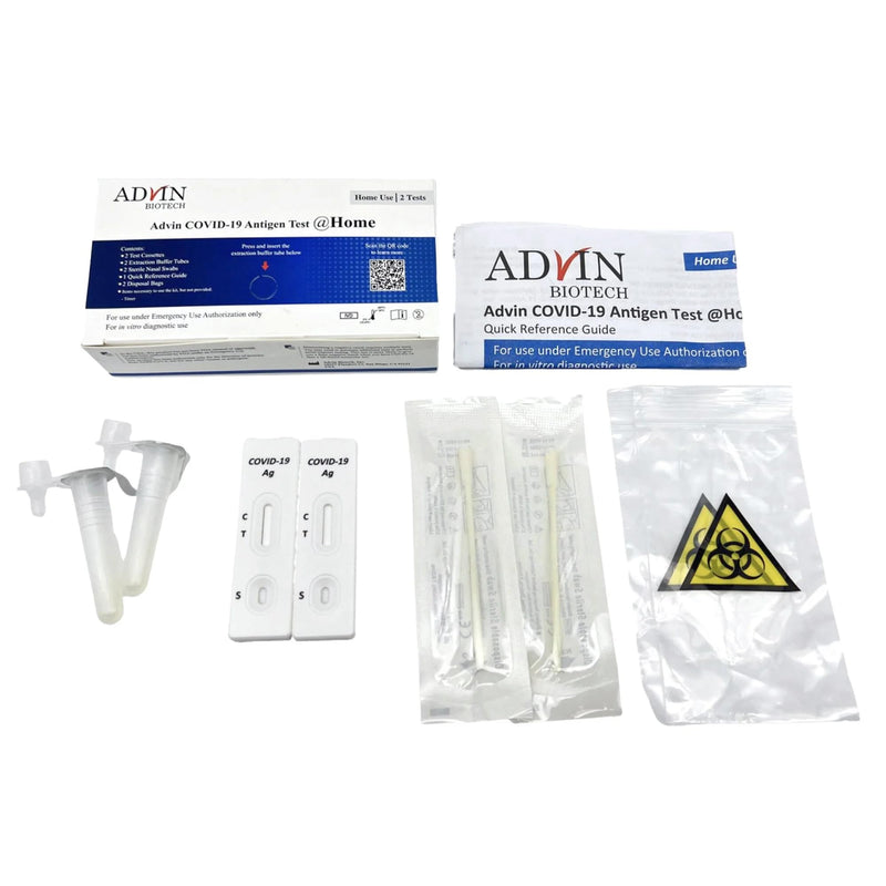 Advin Covid 19 at Home Test Kit, Rapid Results Under 10 mins, Easy to Use (6 Pack - 12 Tests)