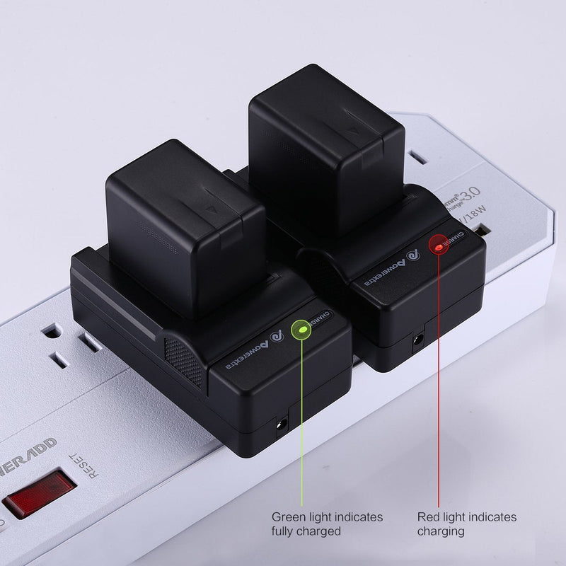 [Australia - AusPower] - Powerextra 2 Pack Replacement Batteries and Charger for Panasonic VW-VBT380 and Panasonic HC-V250, HC-V380, HC-V510, HC-V520, HC-V710, HC-V720, HC-V750, HC-V770, HC-VX870, HC-VX981K, HC-WXF991K 