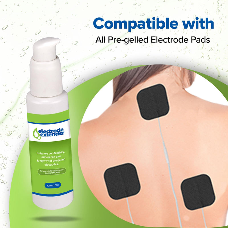 [Australia - AusPower] - Electrode Extender Conductive Adhesive Gel by PMT – Enhance Durability, Adhesion and Conductivity for TENS/EMS Electrodes; Extend Life of Electrodes and Increase Adhesion – 3.5oz 