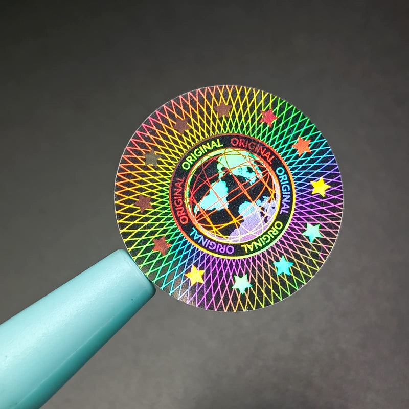 380pcs Hologram Tamper Proof Security Labels - Warranty Void Stickers, Tamper Evident Seal, Holographic Round Stickers (0.8inch, Silver, GQYH) 2-380pcs