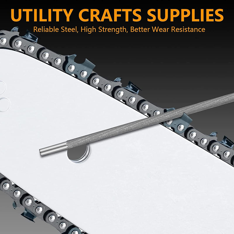 [Australia - AusPower] - MUYAPAY Round Files for Chainsaws 4.0 mm, Pack of 6 Chainsaw File, 3/8 Chainsaw File, Round File, for Repair and Sharpening Saw Chains, Lawnmower, Chainsaw Chain, Sharpening Tools 245*4mm silver 