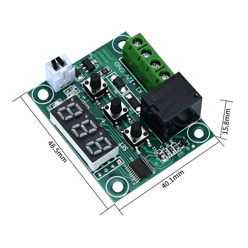 [Australia - AusPower] - 2pcs W1209 12V DC Digital Temperature Controller Board Micro Temperature Control Module Switch 