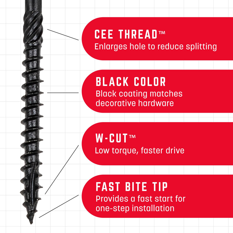 GRK Fasteners RSS™ 5/16 x 3-1/8 Inch, Black Multi-Purpose Structural Screws, 25 PCS, Rust Resistant Climatek™ Coating, Interior and Exterior Use, Heavy-Duty, Decorative Hardware Decking Screws, Fast 5/16" x 3-1/8"