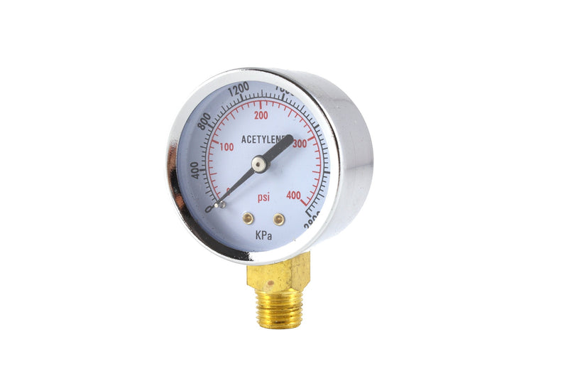 SÜA - Low and High Pressure Gauges for Acetylene Regulator - 2 inches (Pair) 2"-High and Low