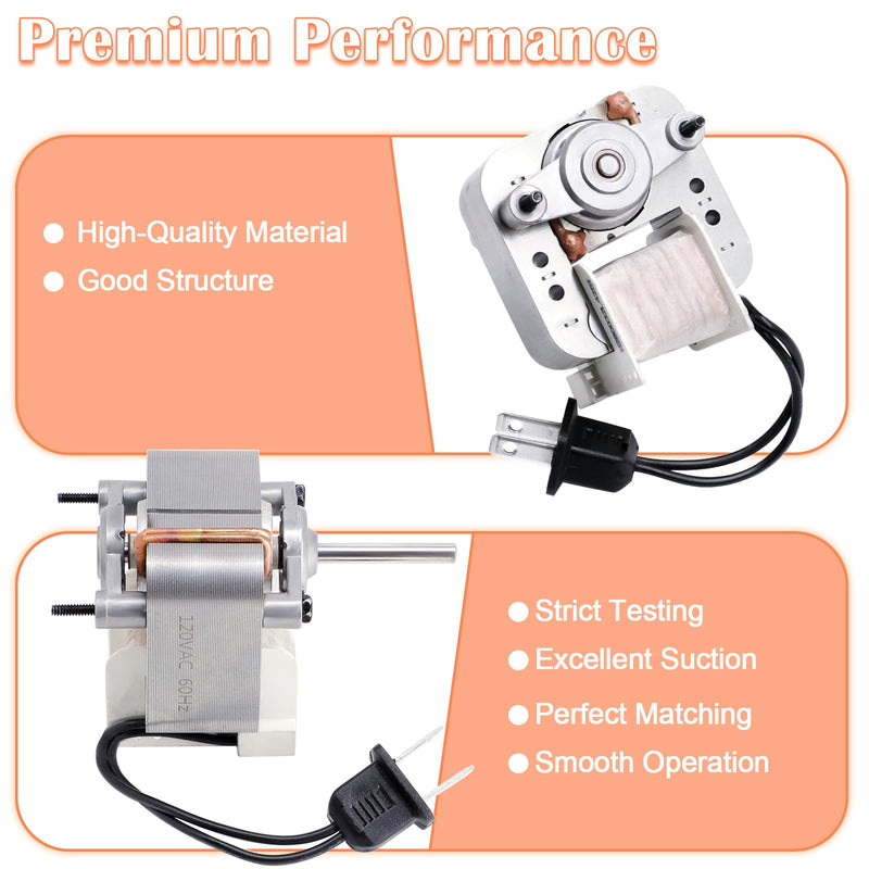 Hiorucet S99080176 99080176 Vent Fan Motor for Broan Nutone 505-B, 505-A, 505, 505MG, 507-A, 507-B, 507-C, 507, 507MG, 503-A Exhaust Fan Replacement Part, Side Discharge Fan Ventilation Motor SP-61K32 S99080176 Fan Motor Exhaust Fan Motor