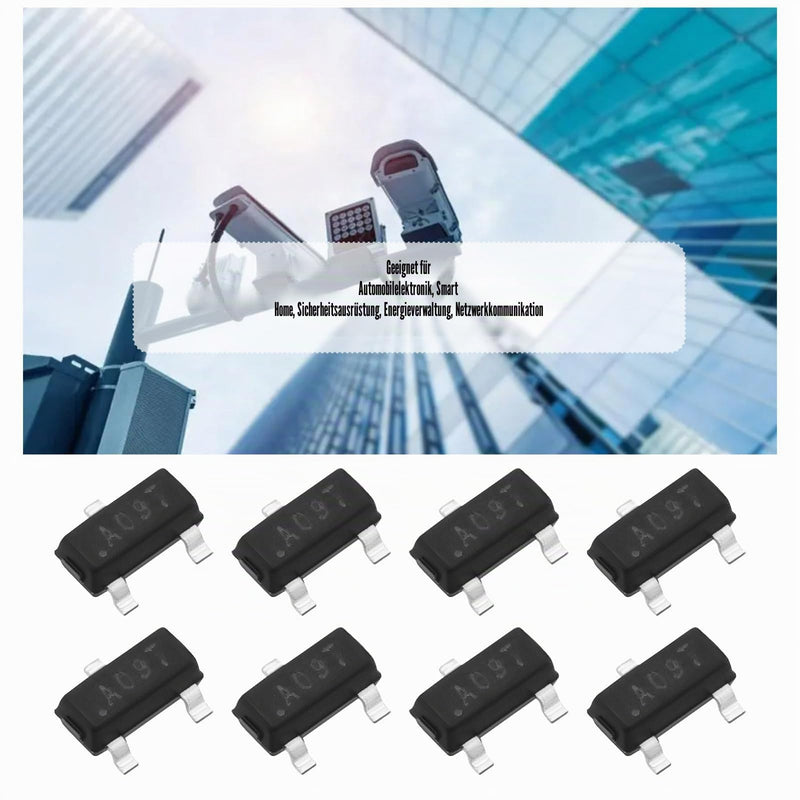 Pack of 50 AO3400 A09T 5.7A 30V N-Channel P-Channel Enrichment Mode Field Effect Transistor Compatible with MOSFET SMD Transistor AO3400 SOT-23