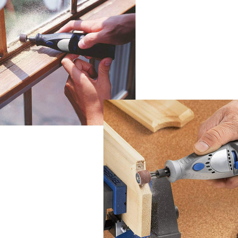 [Australia - AusPower] - Starvast 338 Pieces Sanding Drum with Plastic Box, Consisting of 329 Sanding Belts and 9 Drums, Drill Chuck 1/2 Inch, 3/8 Inch, 1/4 Inch for Dremel Rotary Tools 