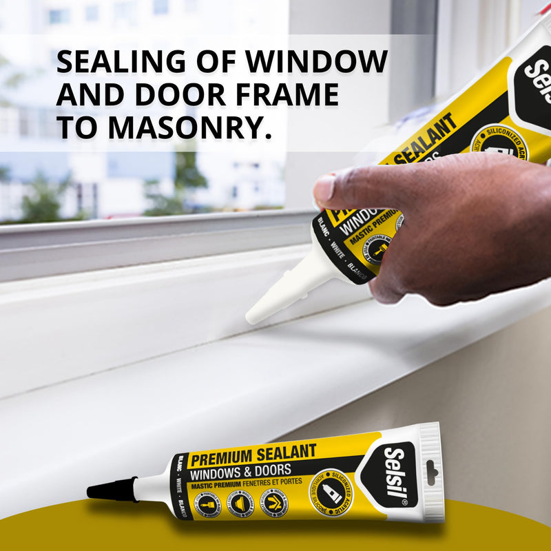 [Australia - AusPower] - Selsil Siliconized Super Acrylic Latex Sealant, Indoor & Outdoor Paintable Caulk - Flexible, Weather & Moisture Resistant, White Caulking for Baseboards, Windows, Doors & More - 5.5 oz (160 ml) 