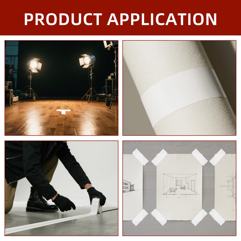 WELSTIK White Gaffer Tape 2 Inches x 33 Yards, No Residue, Non-Reflective,Waterproof, Can be Torn by Hand, Gaffers Cloth Tape for Photography, Shooting Background Fixed 2" x 33 Yards X1 roll
