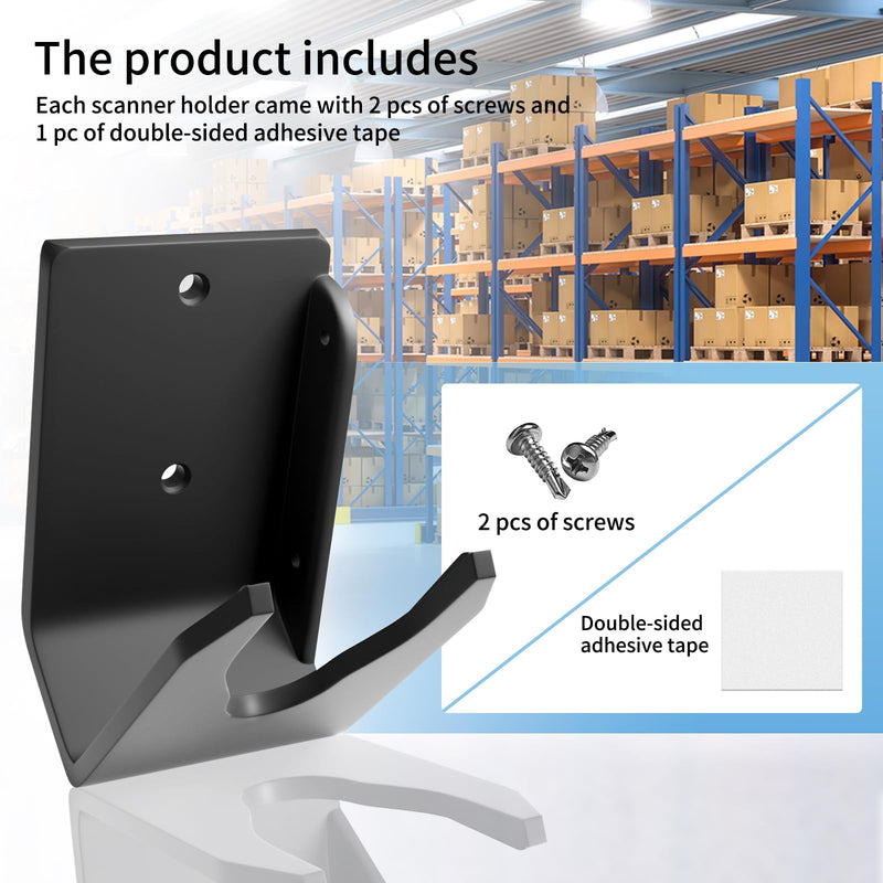 Scanner Holder for Desk Barcode Scanner for Motorola Symbol Zebra Honeywell Barcode Scanner Holder LS2208 DS3608 1300G with Screws & Double-Sided Tape (4) 4