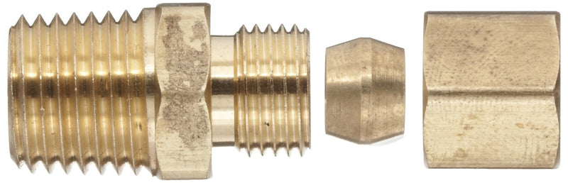 [Australia - AusPower] - Anderson Metals - 50068-0404 Brass Tube Fitting, Connector, 1/4" Compression x 1/4" Male Pipe 1 Count (Pack of 1) 