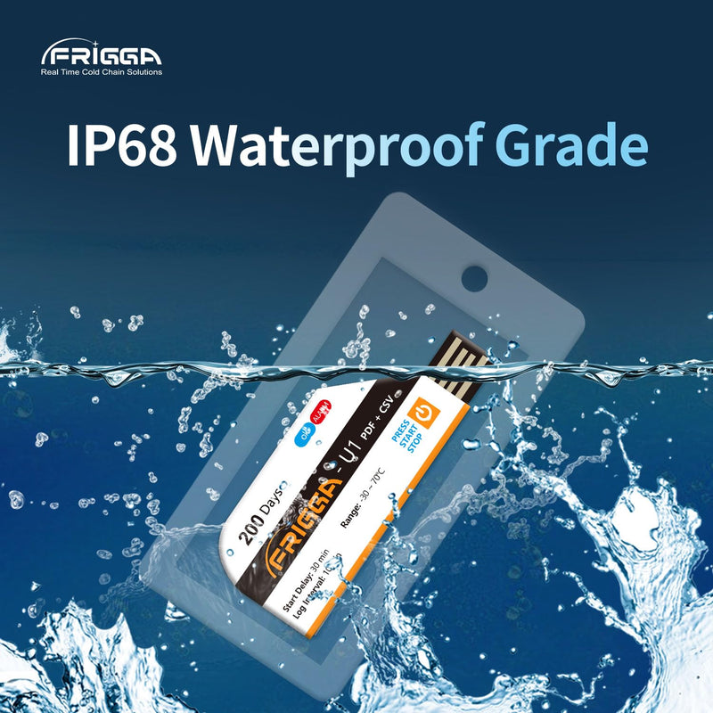 [Australia - AusPower] - Frigga 5 Pack Temperature Data Logger Single Use Temperature Recorder 28800 Points USB Temperature Loggers High Accuracy 200 Days Cold Chain Transportation with PDF CSV Report, U1 5pack 