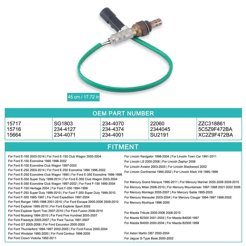 [Australia - AusPower] - AULINK 2 PCS 15716 15717 Oxygen Sensor Upstream Downstream for Ford F150 F250 F350 Ranger Expedition Explorer Escape,for Mazda Tribute,Mercury Cougar,Lincoln Aviator,Jaguar 234-4127 XR3Z9G444C 