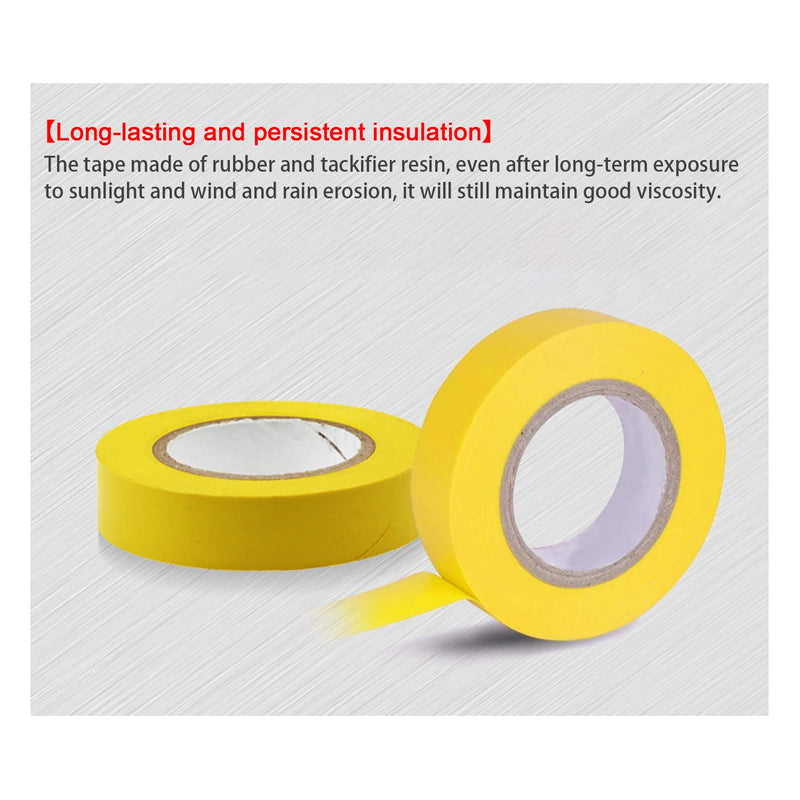 Viaky 6 Pack Electrical Tape Each Roll 0.6" x 50' High End Industrial Grade - Rated to 176 Degrees & 600 Volts - Vinyl Insulating Backing - Perfect for Electric Wiring Projects (6 Yellow) 6 yellow