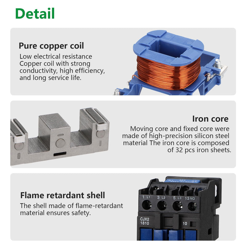 [Australia - AusPower] - Wengart AC contactor CJX2-1810, AC220V 4, normally open, 18A, control high currents precisely through modular design and simplify installation and maintenance 1NO_AC220V 