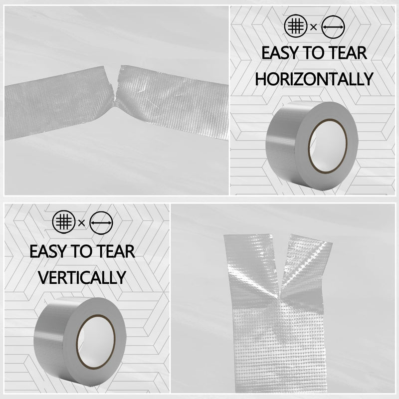 SWRT 9 Mil 2-Pack Silver Heavy Duty Duct Tape Strong Adhesive, 2 in x 30 YD (Total 60YD) Duct Heavy Duty Waterproof All Weather Gray Duct Tape No Residue Sealing & Patching for Indoor&Outdoor Repair