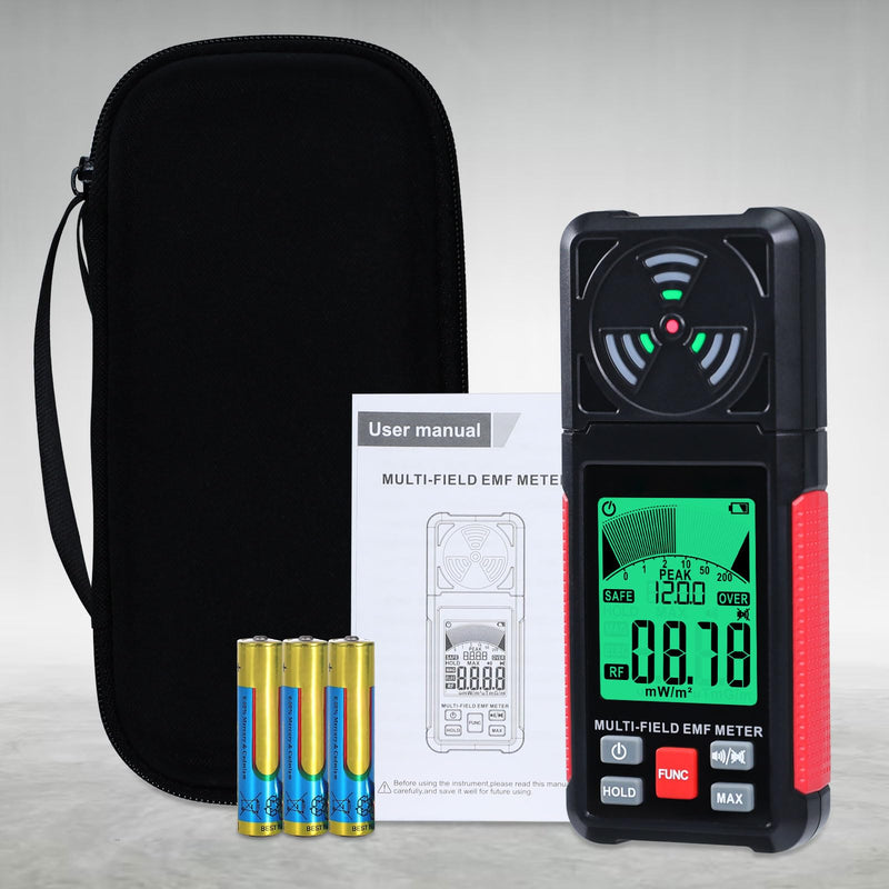[Australia - AusPower] - 3-in-1 EMF ELF RF Meter, AC Electric Magnetic Radiation Field Detector Portable EMF Meter RF Detector for EF/RF/MF/WiFi Signal/Microwave, Emf Radiation Meter Suitable for Home, Office, Ghost Hunting 