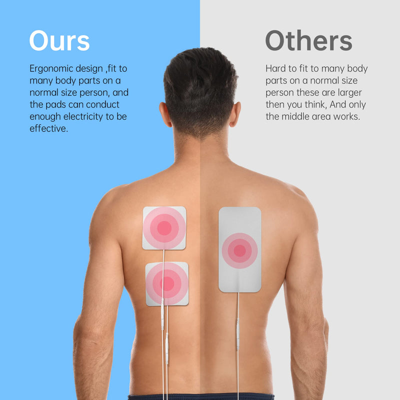 Extra Large Tens Unit Replacement Pads 4'' x 4" (12 Pcs) with Pad Holder, Reusable and Self-Stick Electrodes TENS Pads Compatible with AUVON TENS 7000 EMS Machine (Latex-Free and NonIrritating) 1