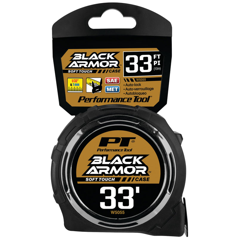 [Australia - AusPower] - Performance Tool W5055 Rubber Coated Tape Measure - High Accuracy, Extra-Wide Thumb Release, and Dual-Sided End Hook for Easy Measurements Heavy-Duty 10.1 m 