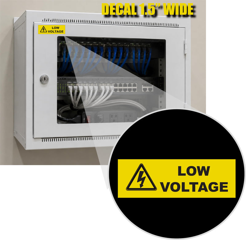 Low Voltage Electric Electricity Stickers Decals (12 Pack) Small .5x1.5