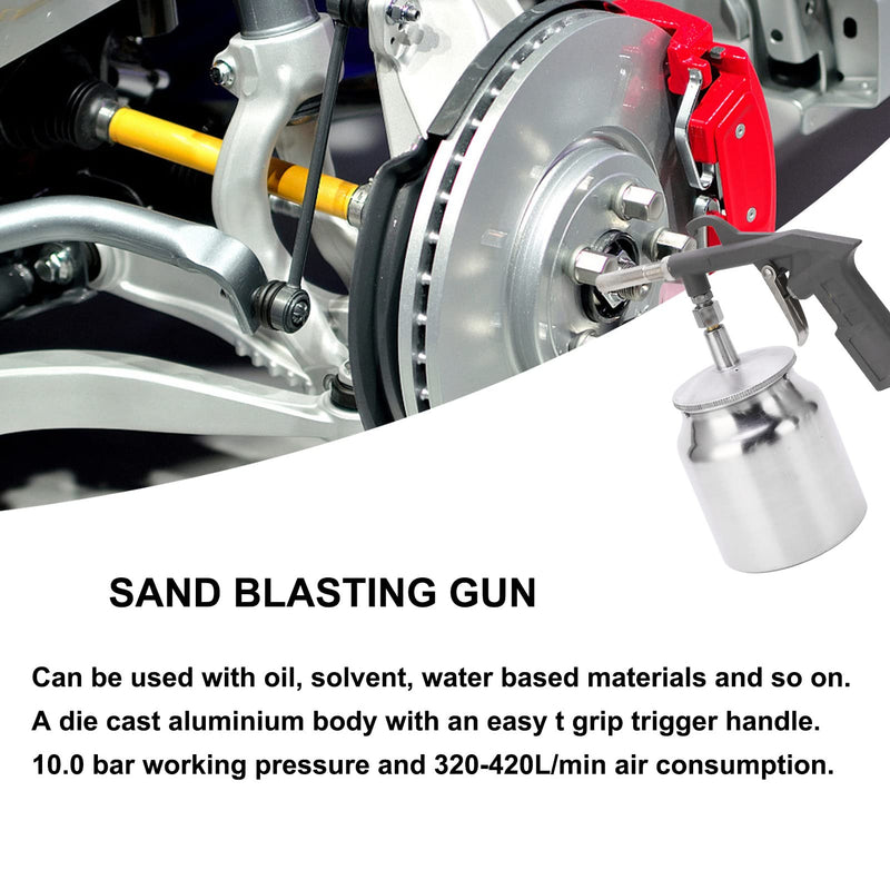 Sandblaster Gun Kit, Air Sand Blasting Gun, Air Undercoating Spray Gun with750cc Aluminium Cup, for Rubberized Undercoat, Rust Proofing