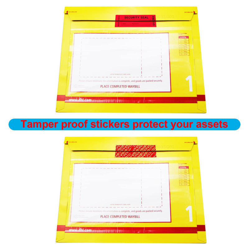 Tamper Evident Proof Security Warranty Void Total Transfer Seals/Stickers High Security Tamper for Reusable Package Serial Numbers(120 pcs 1 x 3.35Inches,red) red 120