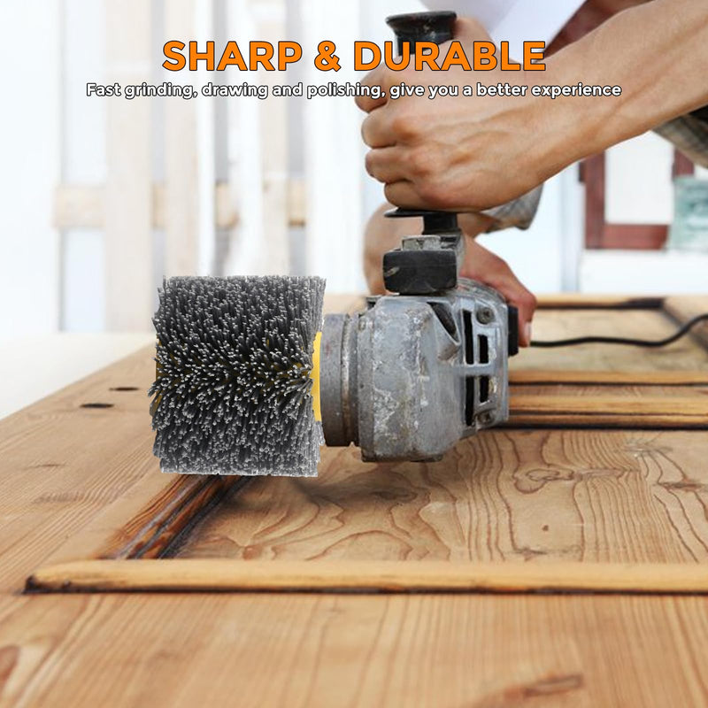 [Australia - AusPower] - 120 Sanding Brush for Wood, Brushes for Satin Machine, 120 Brush, Surface Conditioner, Polishing Wheel 120 Grit, Wire Drawing Polishing Wheel for Surface Processing, Deburring and 