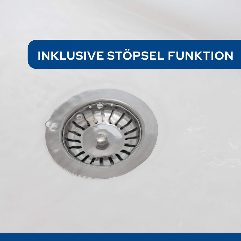 Strainer Basket Sink - Universal Sink Strainer Made of Hardened Steel with Innovative Plug Function - Blanco Strainer Basket - Ideal as Blanco Sink Replacement Part (Diameter 79 mm) (Pack of 2) Ø 79 mm (Pack of 2)