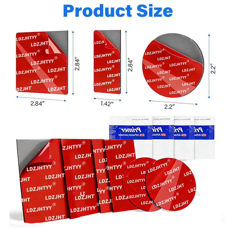 36pcs Heat Resistant Double-Sided Adhesive Pads, Square 2" Double Sided Tape Heavy Duty, Dashboard Sticker Pads for Car Phone Holder Mount & Dash Cam with Adhesion Promoter Square(36pcs,1.98*1.98in)