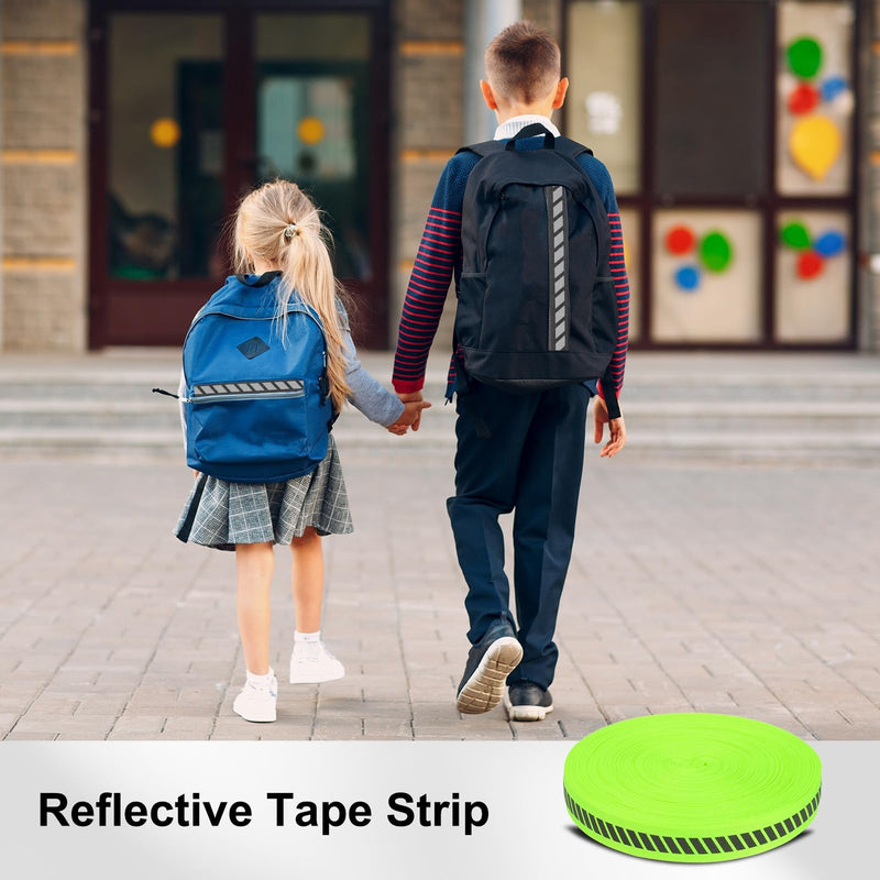 PATIKIL Reflective Tape Strip, 0.8" x 150FT High Visibility Fabric Stripe Florescent Webbing Ribbon Sew on Warning Safety Tape for Bags Clothing Raincoats, Green 0.8"x 150FT