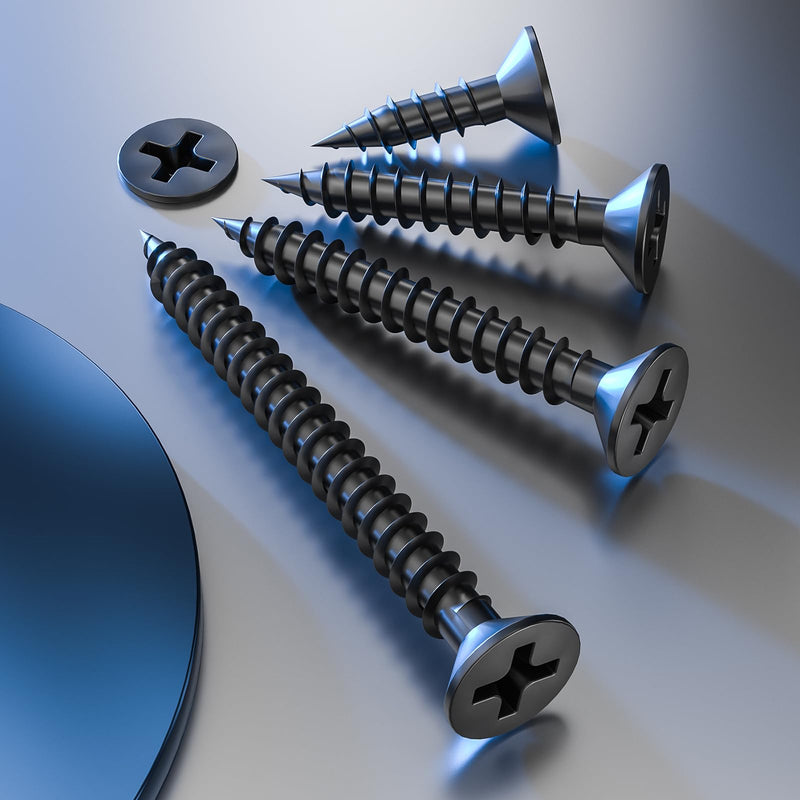 [Australia - AusPower] - (200Pcs) #8x2" Black Wood Screw Quick Metal Self Tapping Flat Head #8x2" 