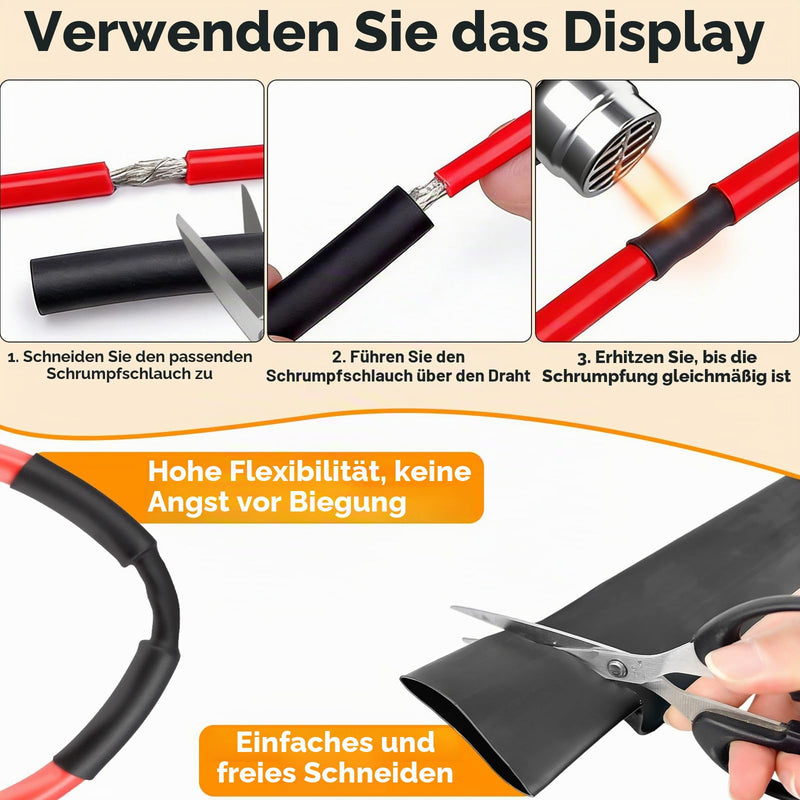 Tube Tube with Adhesive, 4:1 Diameter 12/16/20/32/40 mm, Waterproof Heat Shrink Tube with Adhesive, Insulating Cable Tube, Waterproof Heat Shrink Tube, Black