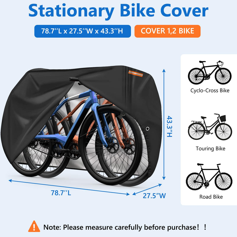 [Australia - AusPower] - Bike Cover for 1 Bike,600D Heavy Duty Waterproof &Tear Resistant Bicycle Covers with Lock Hole for Mountain Road Bike/Ebike,79 ''L x 28''W x 43''H L-1 Bike 