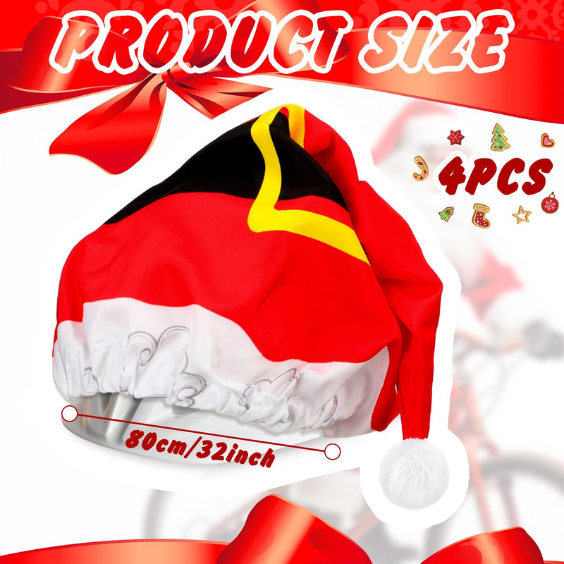 Copkim 4 Pcs Christmas Cycling Helmet Cover Rainproof Santa Claus Hat Riding Helmet Decor Fun Waterproof Windproof Rain Cover for Bike Cycling Snowboard Rides Accessories Gifts Supply Adults