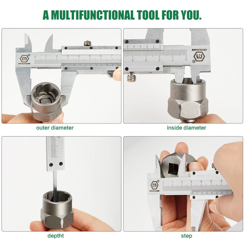 Caliper Analogue 150 mm 6 Inch Stainless Steel Calliper Accuracy 0.02 mm | With 2 mini screwdrivers and 1 storage box